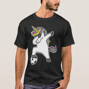 Voetbal Dabbing Eenhoorn Kinder Meisjes Eenhoorn T-shirt