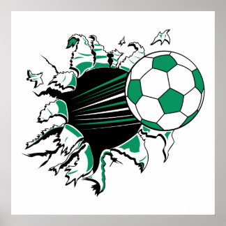 voetbal dat door poster