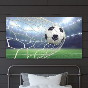 Voetbal Doel Net Stadion Actie Canvas Afdruk