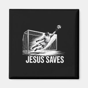 Voetbal Doelman Keeper Jezus Slaat Christelijke Vo Magneet
