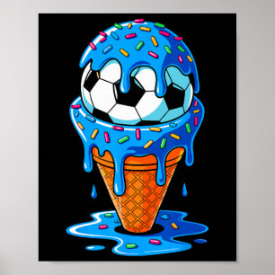 Voetbal Doorlekken Ijs Fun Sprinkles Verjaardag Poster
