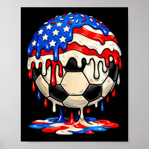 Voetbal drip amerikaanse vlag spikkels patriottisc poster