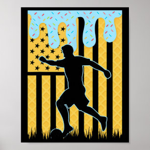 Voetbal Drip Boys Druppelen Ijs Amerikaanse Vlag Poster