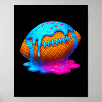 Voetbal Drip Ijs Druppelende Jongens Waffel Kegel