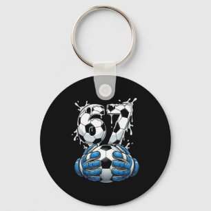 Voetbal Drip Nummer 67 Jongens Voetbal Doelman 67  Sleutelhanger