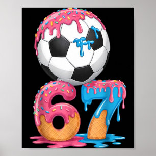 Voetbal Drip Nummer 67 Jongens Voetbalspeler 67 Poster