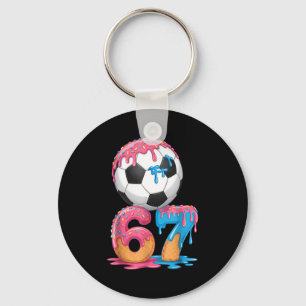 Voetbal Drip Nummer 67 Jongens Voetbalspeler 67  Sleutelhanger