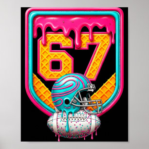 Voetbal Drip Nummer 67 Voetballer  Poster