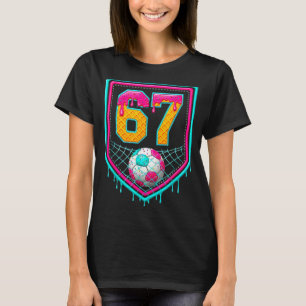 Voetbal Drip Nummer 67 Voetballer T-shirt