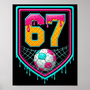Voetbal Drip Nummer 67 Voetbalspeler  Poster