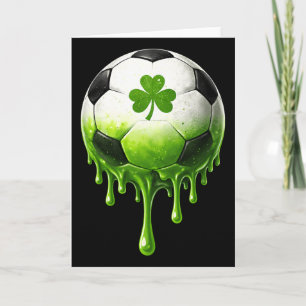 Voetbal Drip Shamrock St Patricks Dag Voor Jongens Kaart