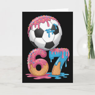 Voetbal druppel nummer 67 jongens voetbalspeler 67 kaart