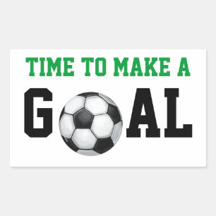 Voetbal, een doel maken rechthoekige sticker