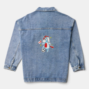 Voetbal Eenhoorn Engeland Jersey Shirt Engelse Voe Denim Jacket