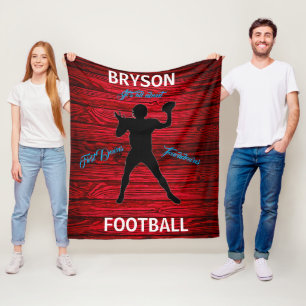 Voetbal Eerste downs Touchdowns Rode Hout Fleece Deken