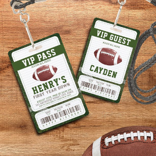 Voetbal Eerste Jaar Down Vip Pas Geboorte Gastdag Badge