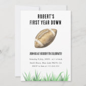 Voetbal Eerste Jaar Eerste Verjaardagsfeestje Kaart (Voorkant)