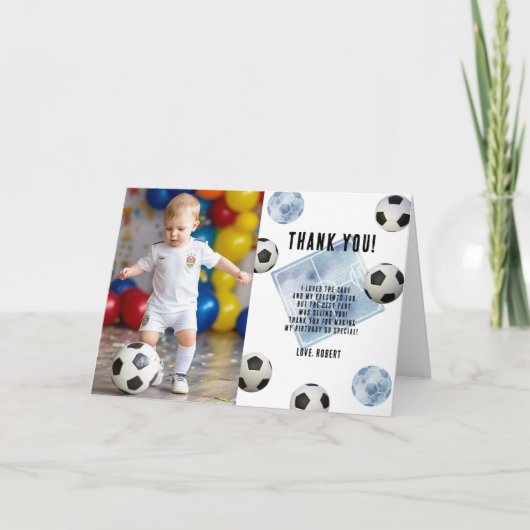 Voetbal Eerste Jaar Verjaardag Bedankt (Voorkant)