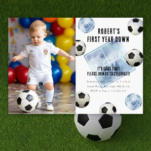 Voetbal Eerste Jaar Verjaardagsfeestje Kaart