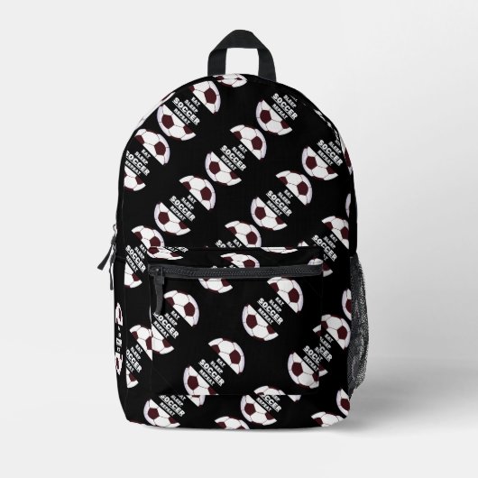 Voetbal. Eet, Slaap, Voetbal, Herhaal Bedrukte Rugzak (Voorkant)