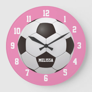 Voetbal Eigen Naam Roze Grote Klok