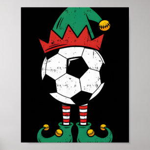 Voetbal Elf Kerst Grappige Kerst Elf Voetbal Liefh Poster