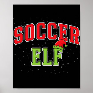 Voetbal Elf Kerstmis Familie Matching Groep Kerstm Poster