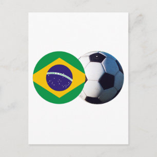 Voetbal en Brazilië vlag de MUSEUM Zazzle Briefkaart