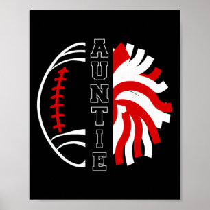 Voetbal En Cheer Tante Cheerleading En Voetbal Au Poster
