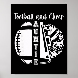 Voetbal en cheer tante van cheerleader en voetbals poster