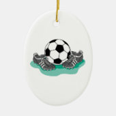 voetbal en cleats vector ontwerp keramisch ornament (Voorkant)