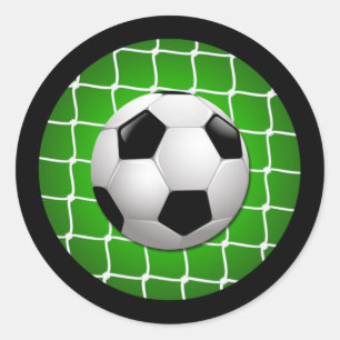 VOETBAL EN DOEL NET RONDE STICKER