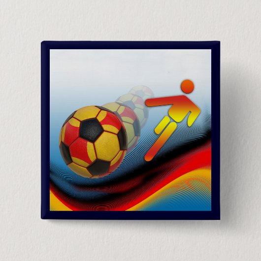 Voetbal en Football Dynamics Vierkante Button 5,1 Cm (Voorkant)