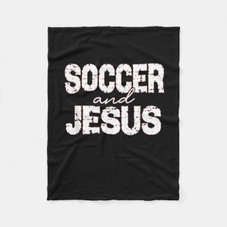 Voetbal en Jezus Christelijke Spreuken Bijbel Fleece Deken