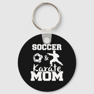 Voetbal en Karate Mama Grappige Voetbalspeler Kara Sleutelhanger
