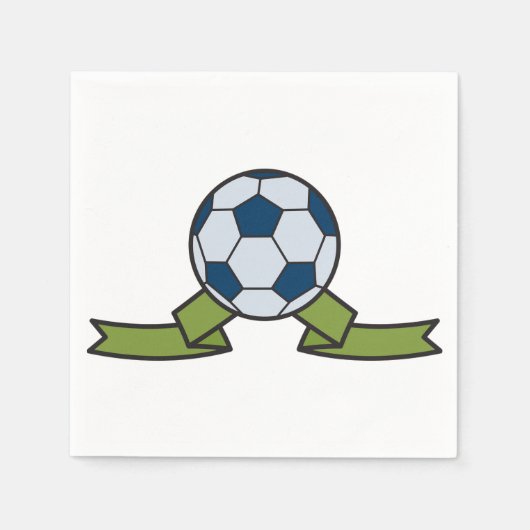 Voetbal en lint papieren servetten (Voorkant)