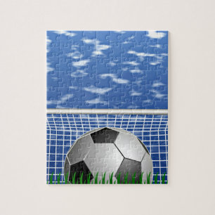 Voetbal en netto legpuzzel