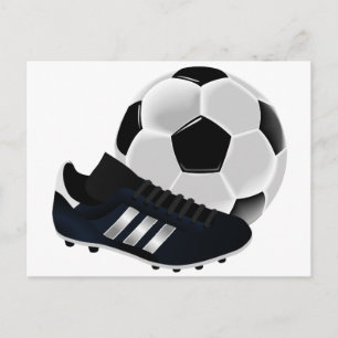 Voetbal en schoen briefkaart