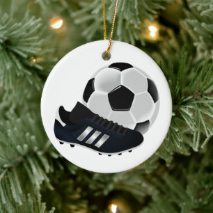 Voetbal en Schoen Kerstmis Keramisch Ornament
