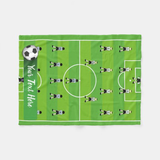 Voetbal en team fleece deken (Voorkant (Horizontaal))