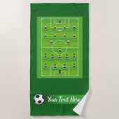 Voetbal en team strandlaken (Voorkant)