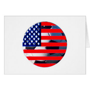 Voetbal en Vlag van de VS2 De MUSEUM Zazzle White-