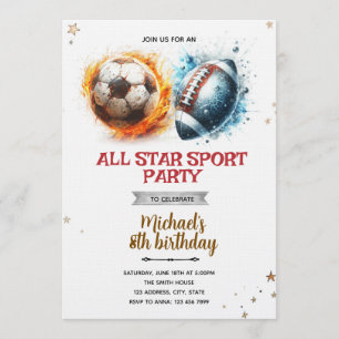 Voetbal- en voetbalfeest uitnodiging