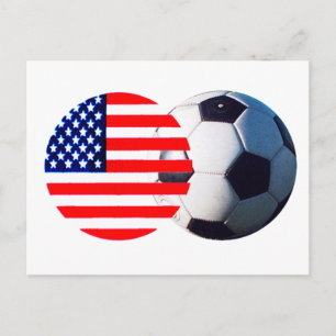 Voetbal en VS vlag de MUSEUM Zazzle Briefkaart