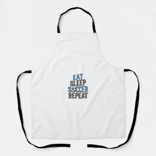 Voetbal Eten Slapen Herhaal Vintage Typografie T-s Schort