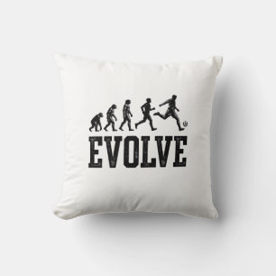 Voetbal Evolutie Vintage Vector T-shirt Ontwerp_1 Kussen