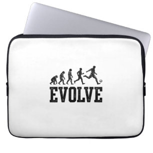 Voetbal Evolutie Vintage Vector T-shirt Ontwerp_1 Laptop Sleeve