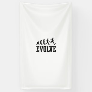 Voetbal Evolutie Vintage Vector T-shirt Ontwerp_1 Spandoek