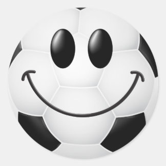 Voetbal Face Ronde Sticker