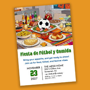 Voetbal Fiesta de Fútbol y Comida Kaart